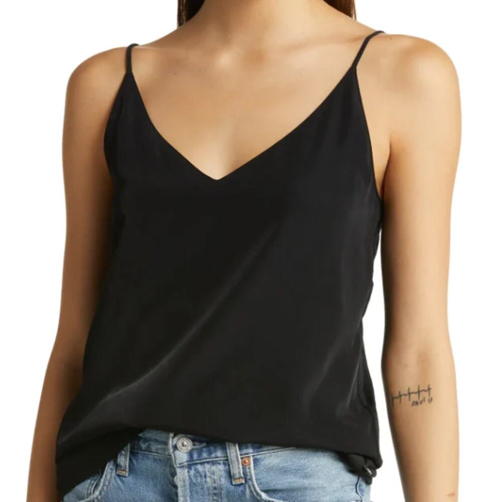 New Scotch & Soda Black Summer Spaghetti Strap Tank Top Cami Size Small - Picture 7 of 10